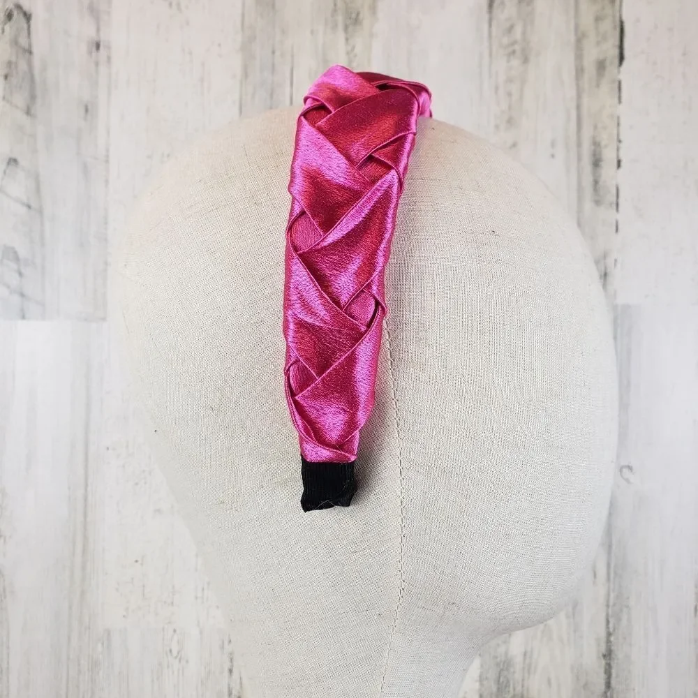 Hot Pink Basket Weave Headband